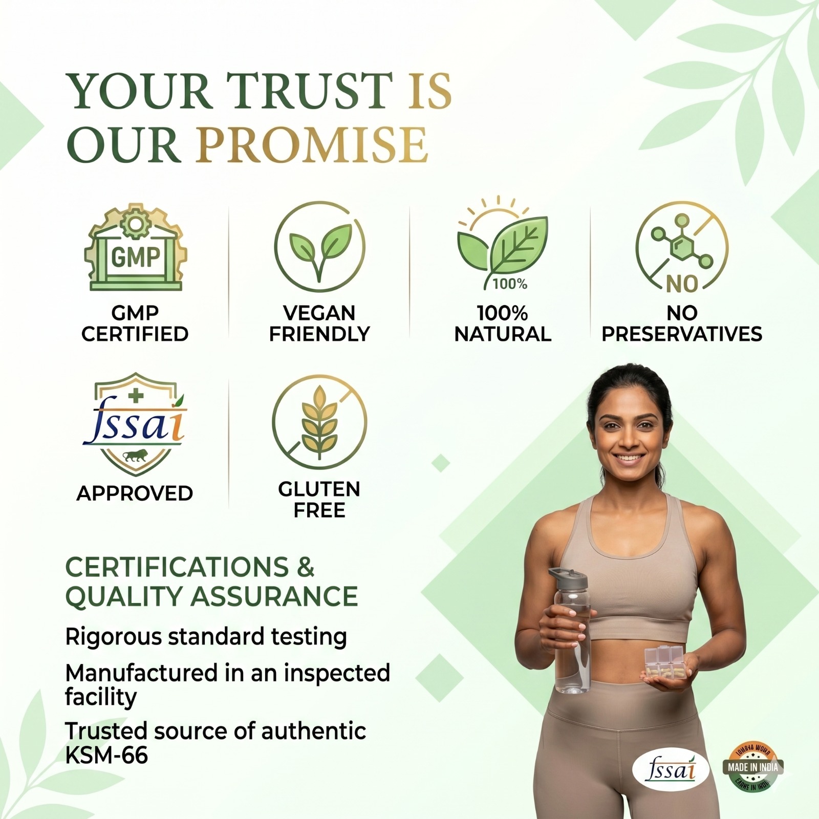 TruArogya KSM-66 Ashwagandha Capsules for Men & Women | Stress Relief, Energy, Strength, Stamina & Immunity Support | 5% Withanolides Ayurvedic Supplement | 60 Capsules - Image 6